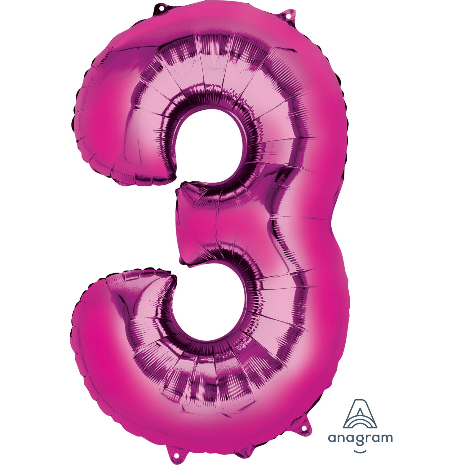 Anagram SuperShape Pink Foil Numbers 3