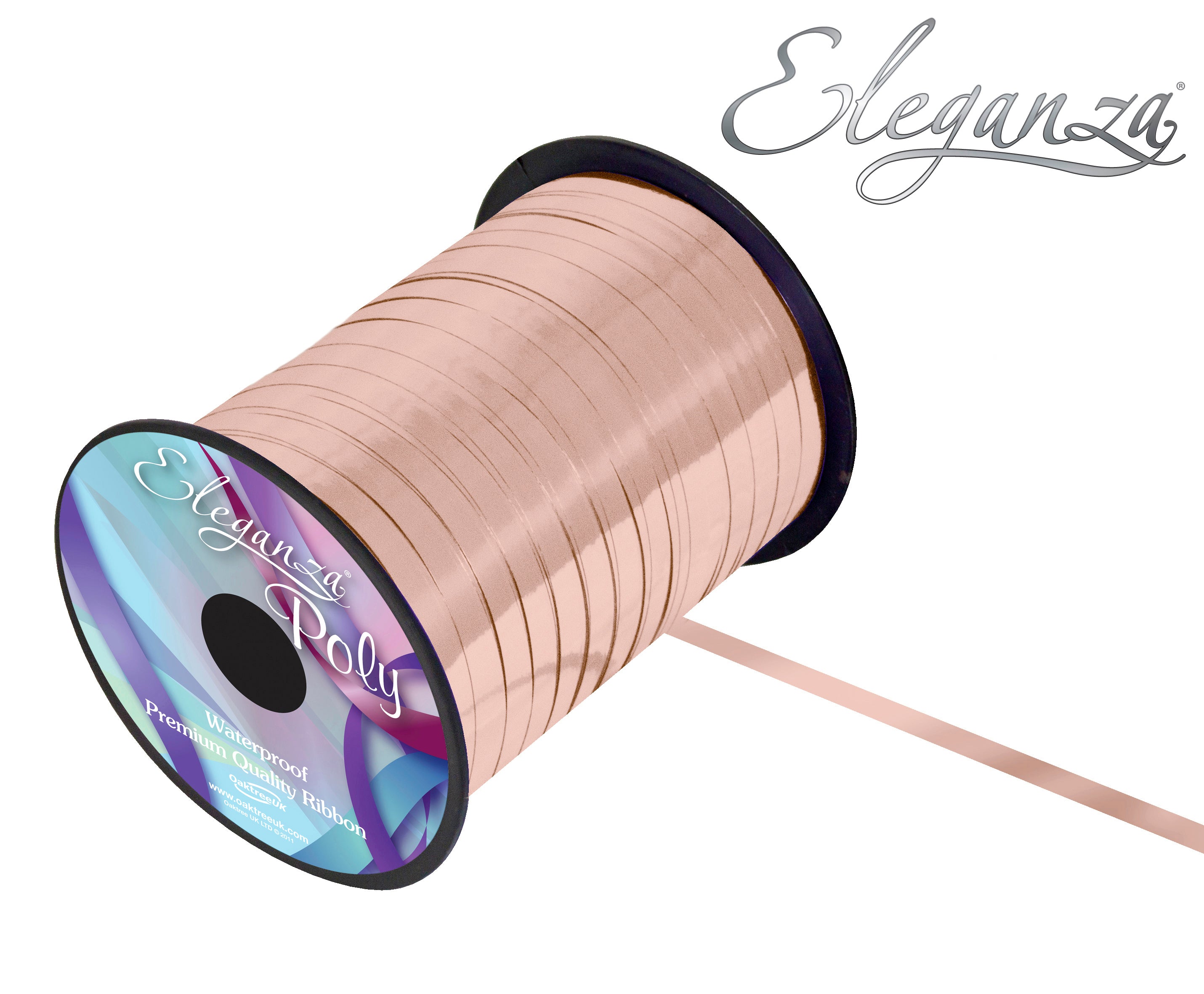 Eleganza Metallic Poly Curling Ribbon - Rose Gold
