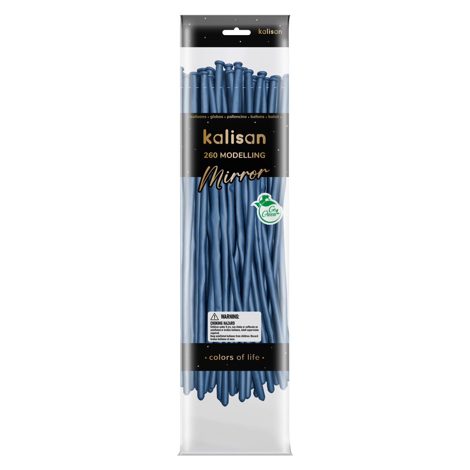 Kalisan Mirror Chrome Blue Modelling Balloons