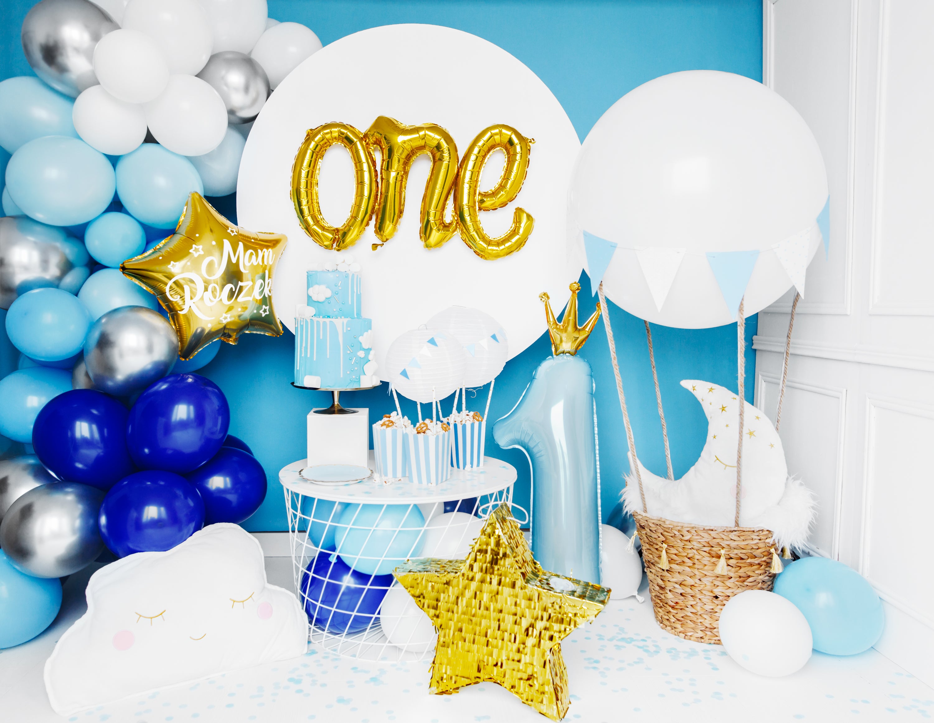 Party Deco Blue Crown Number 1 Foil_2