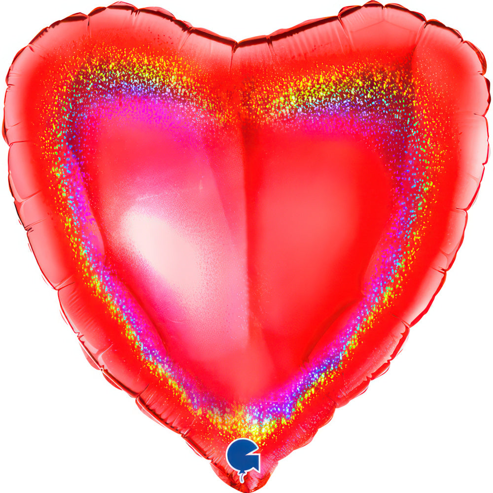 Grabo Glitter Holographic Red Heart Foil