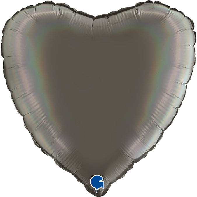 Grabo Holographic Platinum Grey Heart Foil