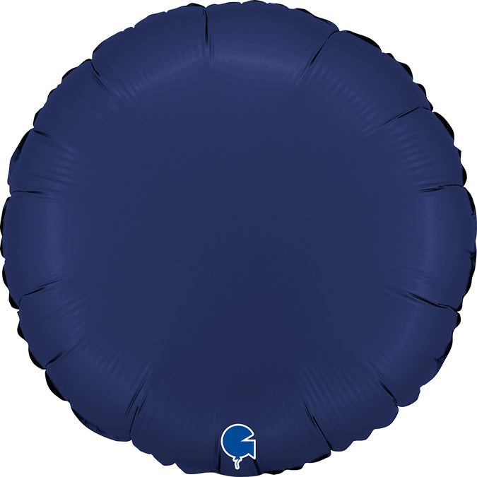 Grabo Satin Navy Blue Round Foil