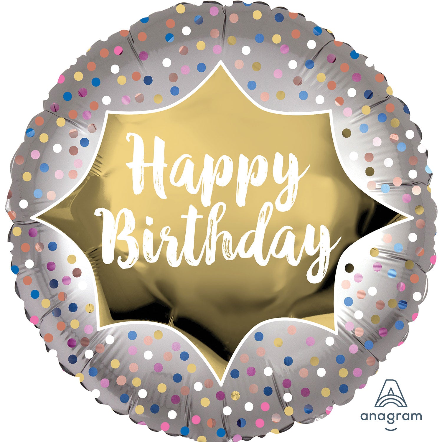 Anagram Happy Birthday Satin Gold Burst Standard XL Foil