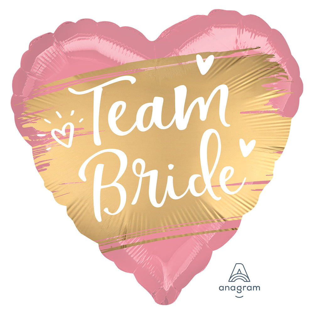 Anagram Pink and Gold Team Bride Satin Luxe Standard XL Foil