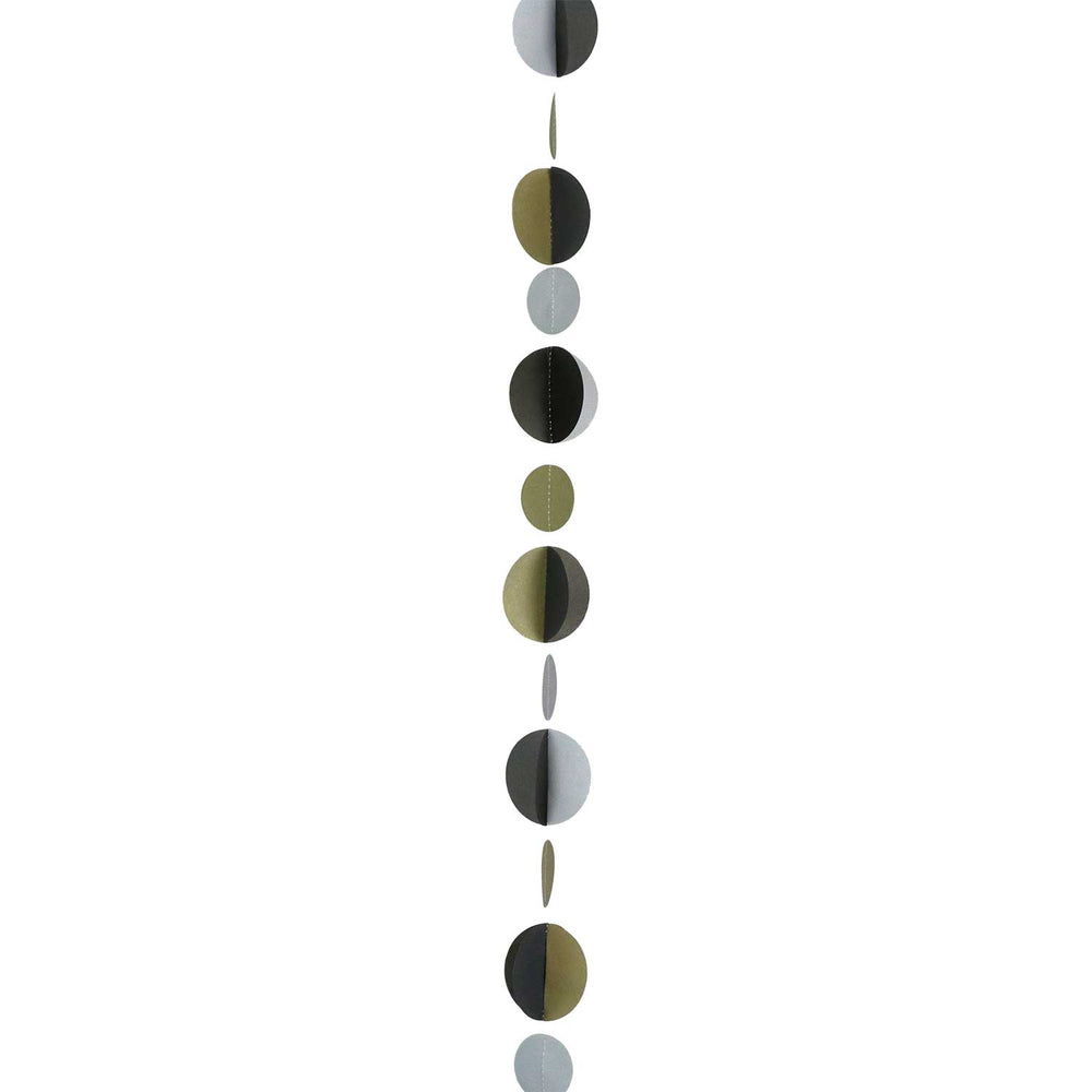 Circles Balloon Tails 1.2m - Gold/Silver/Black