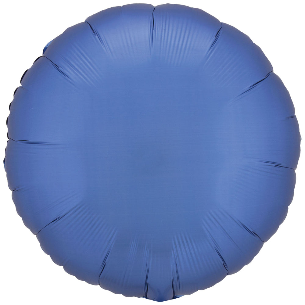 Amscan Silk Lustre Azure Blue Circle Foil