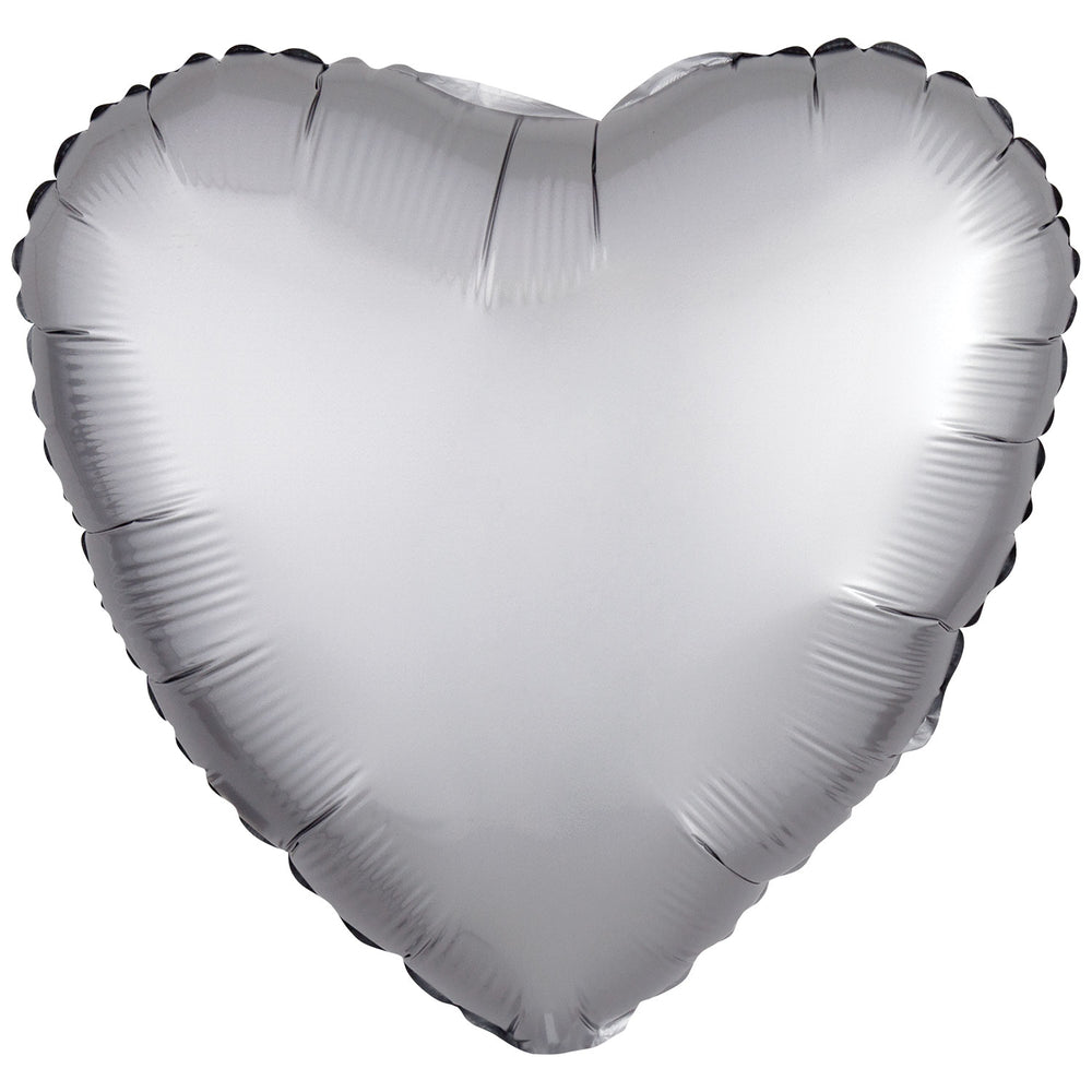 Amscan Silk Lustre Silver Heart Foil