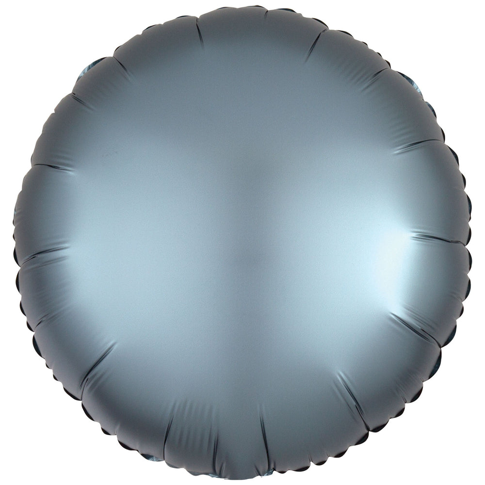 Amscan Silk Lustre Steel Blue Circle Foil