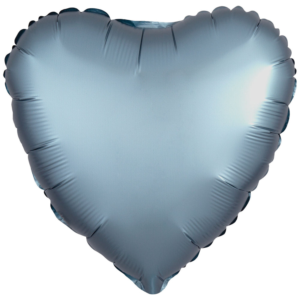Amscan Silk Lustre Steel Blue Heart Foil