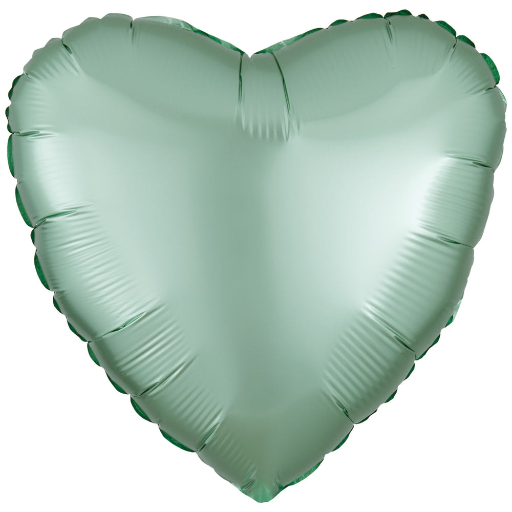 Amscan Silk Lustre Mint Green Heart Foil