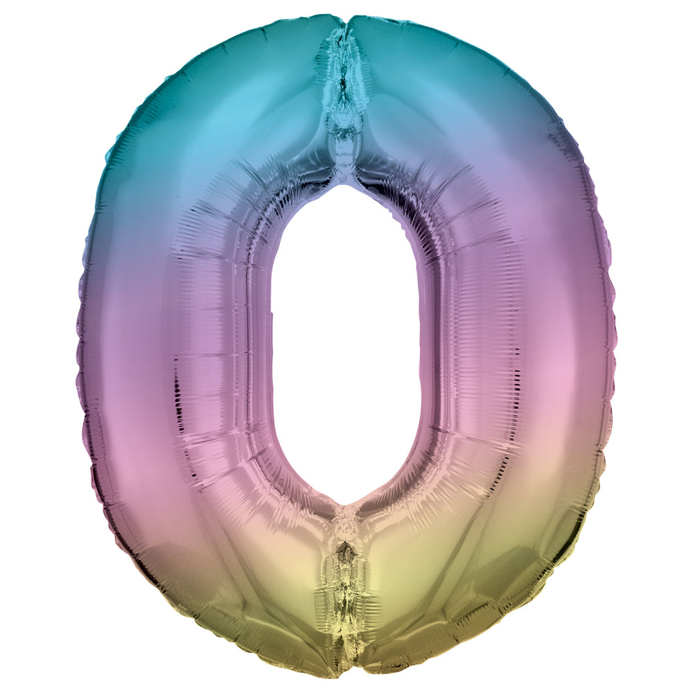 Anagram SuperShape Anagram Pastel Rainbow Foil Numbers 0