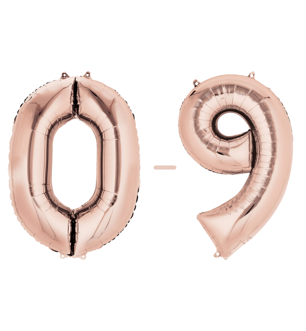 Anagram SuperShape Anagram Rose Gold Foil Numbers 0-9