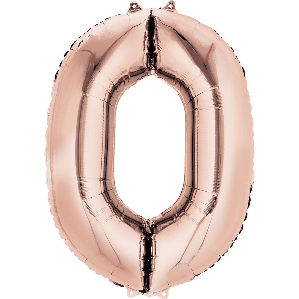 Anagram SuperShape Anagram Rose Gold Foil Numbers 0