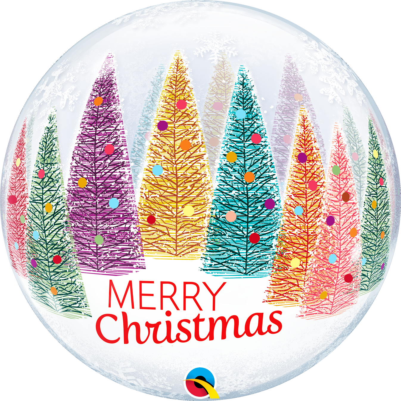 Qualatex Deco Bubble - Christmas Trees & Snowflakes