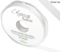 Eleganza Double Faced Satin Ribbon - White