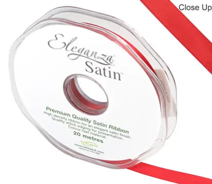 Eleganza Double Faced Satin Ribbon - red