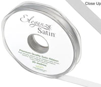 Eleganza Double Faced Satin Ribbon - silver