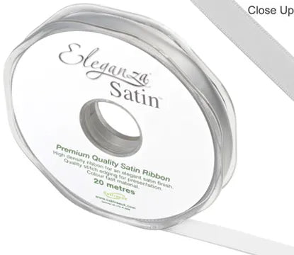 Eleganza Double Faced Satin Ribbon - silver
