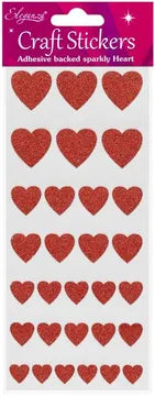 Eleganza Glitter Heart Stickers