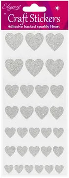 Eleganza Glitter Heart Stickers