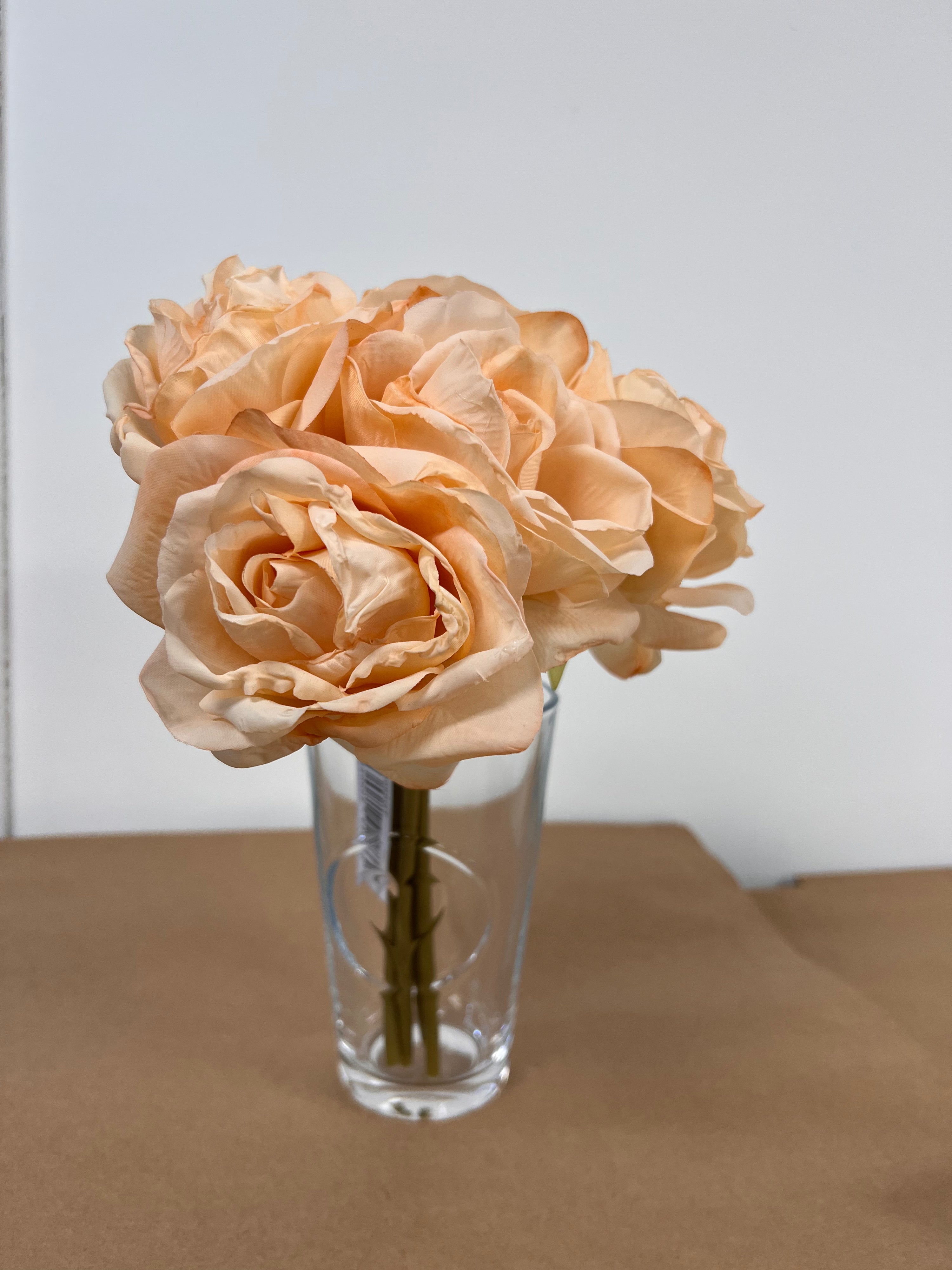 27CM Peaches & Cream Dried Look Rose X 5