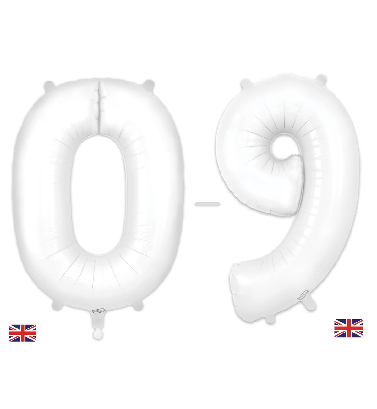 Oaktree Matte White Foil Numbers 0-9
