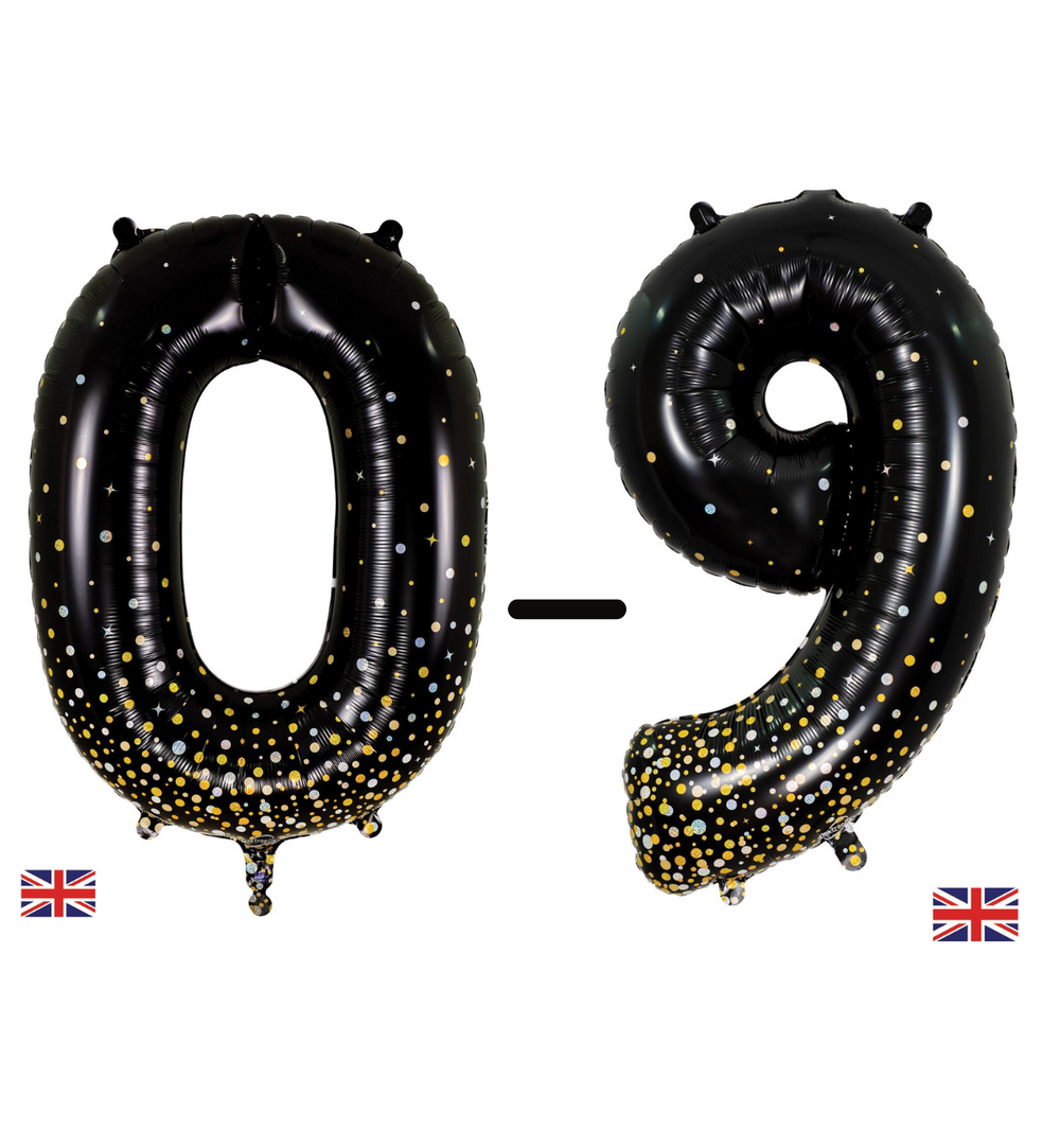 Oaktree Sparkling Fizz Black Gold Foil Numbers 0-9