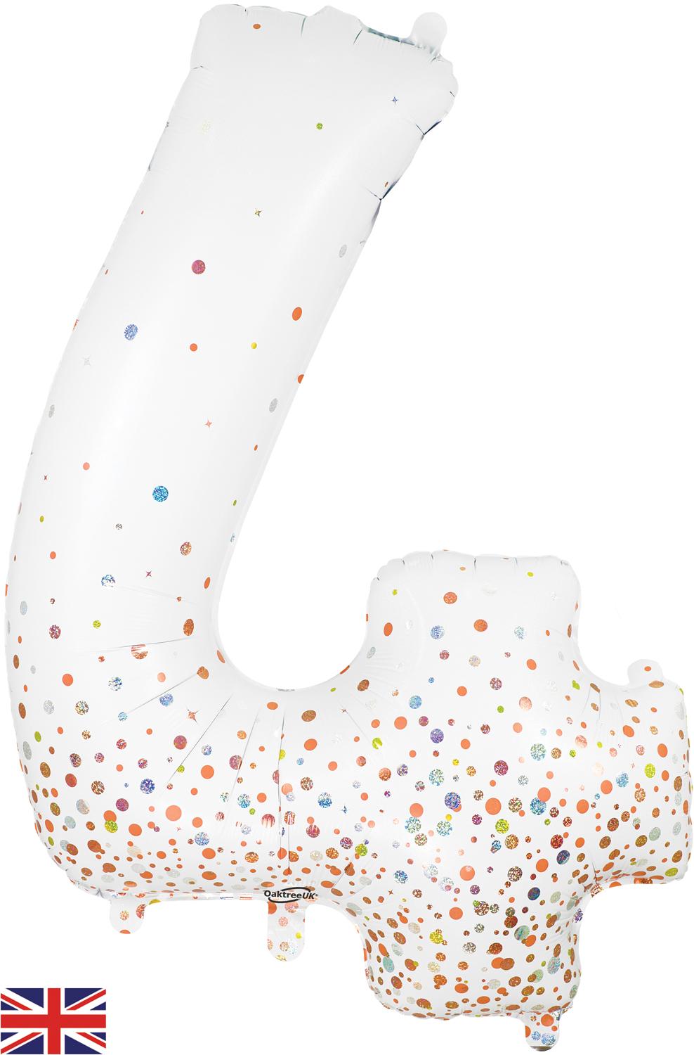 Oaktree Sparkling Fizz Rose Gold Foil Numbers 4