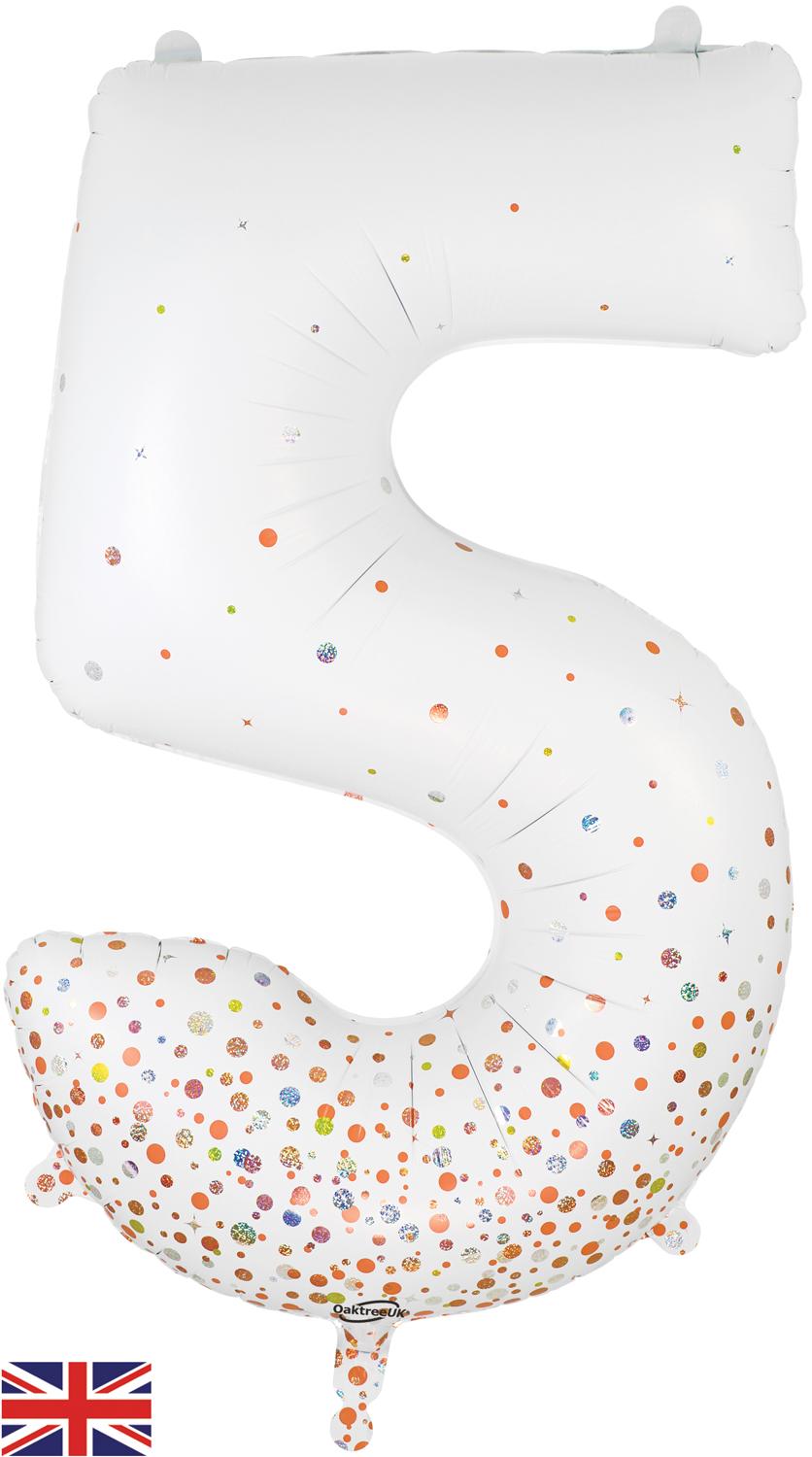 Oaktree Sparkling Fizz Rose Gold Foil Numbers 5