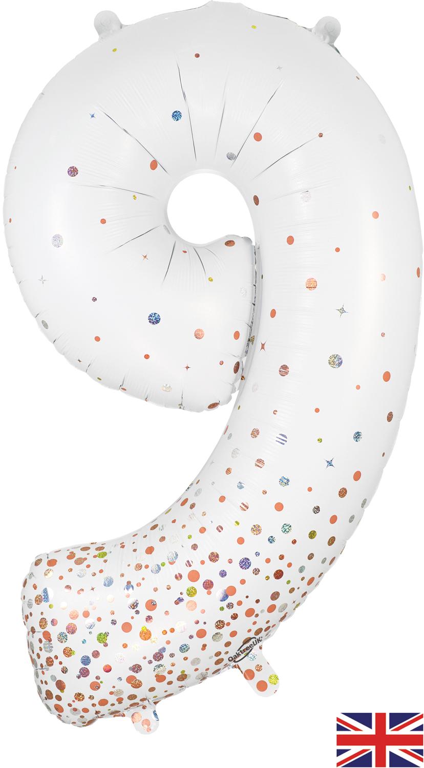 Oaktree Sparkling Fizz Rose Gold Foil Numbers 9