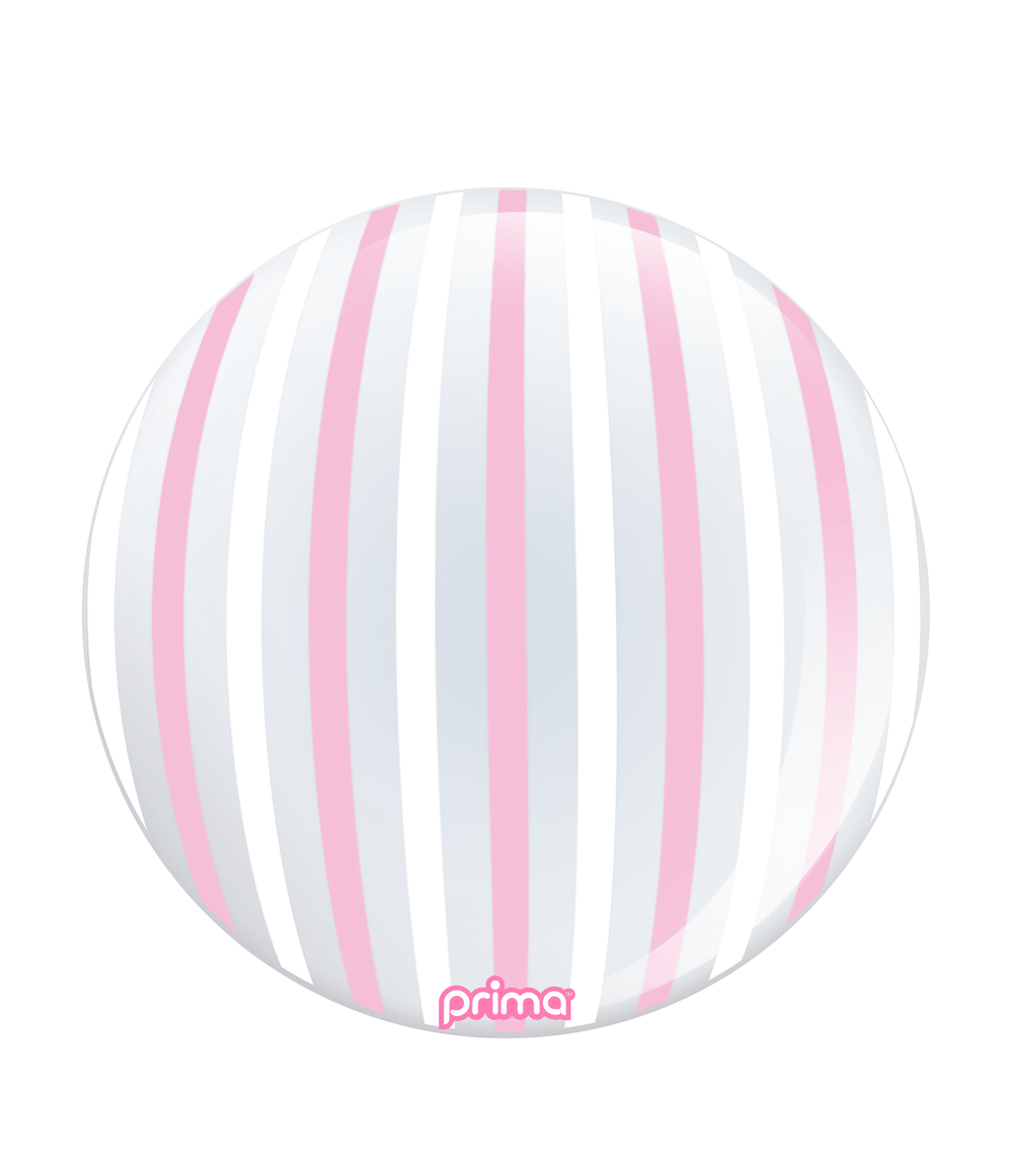 Prima Pink & White Stripe Sphere