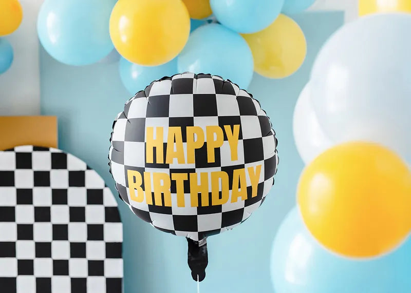 Party Deco Check Flag Happy Birthday Foil_1