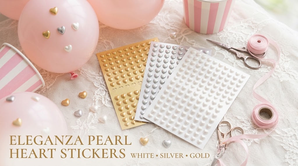 Eleganza Pearl Heart Stickers