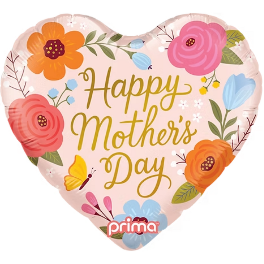 Prima Happy Mother's Day Trendy Flowers & Butterfly Heart