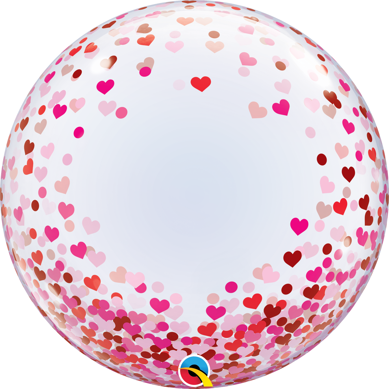 Qualatex Deco Bubble - Red & Pink Confetti Hearts