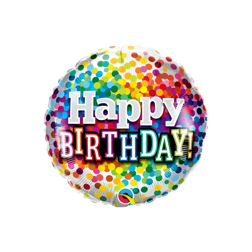 Qualatex Rainbow Confetti Happy Birthday Foil