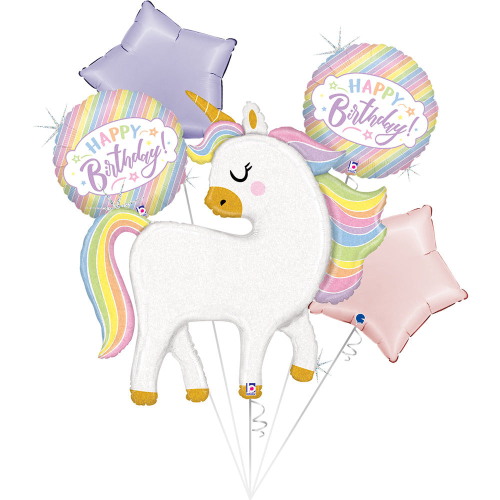 Grabo Glitter Pastel Unicorn Happy Birthday Set