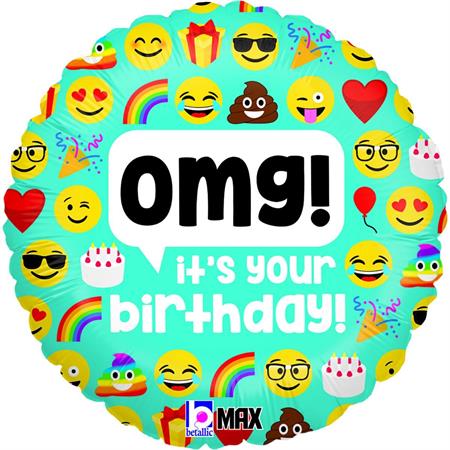 Grabo Emoji OMG Birthday Foil