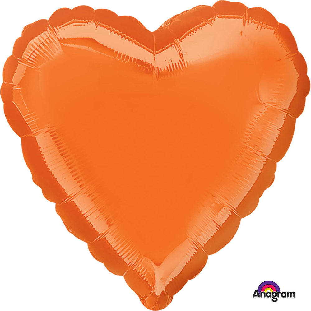 Anagram Metallic Orange Heart Standard Foil