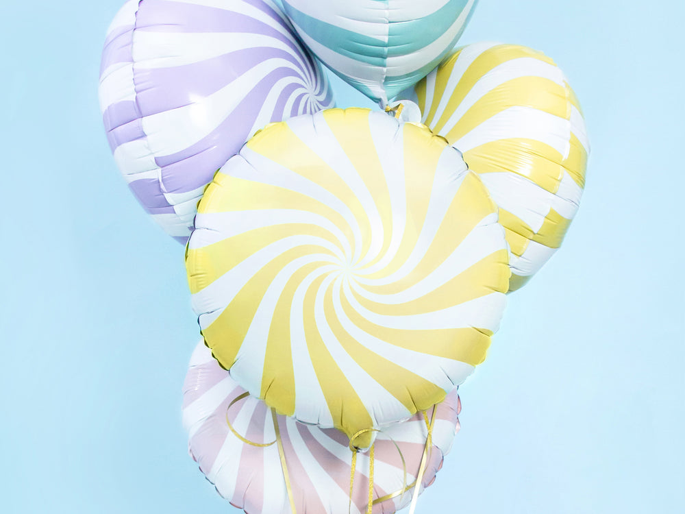 Party Deco Light Yellow Candy Swirl Foil