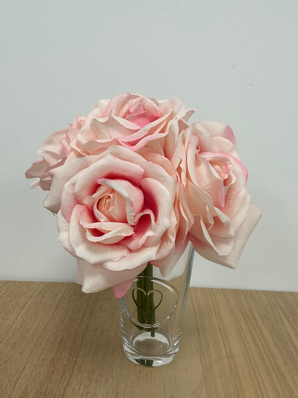 Sincere Floral 27CM Baby Pink Open Rose X 5