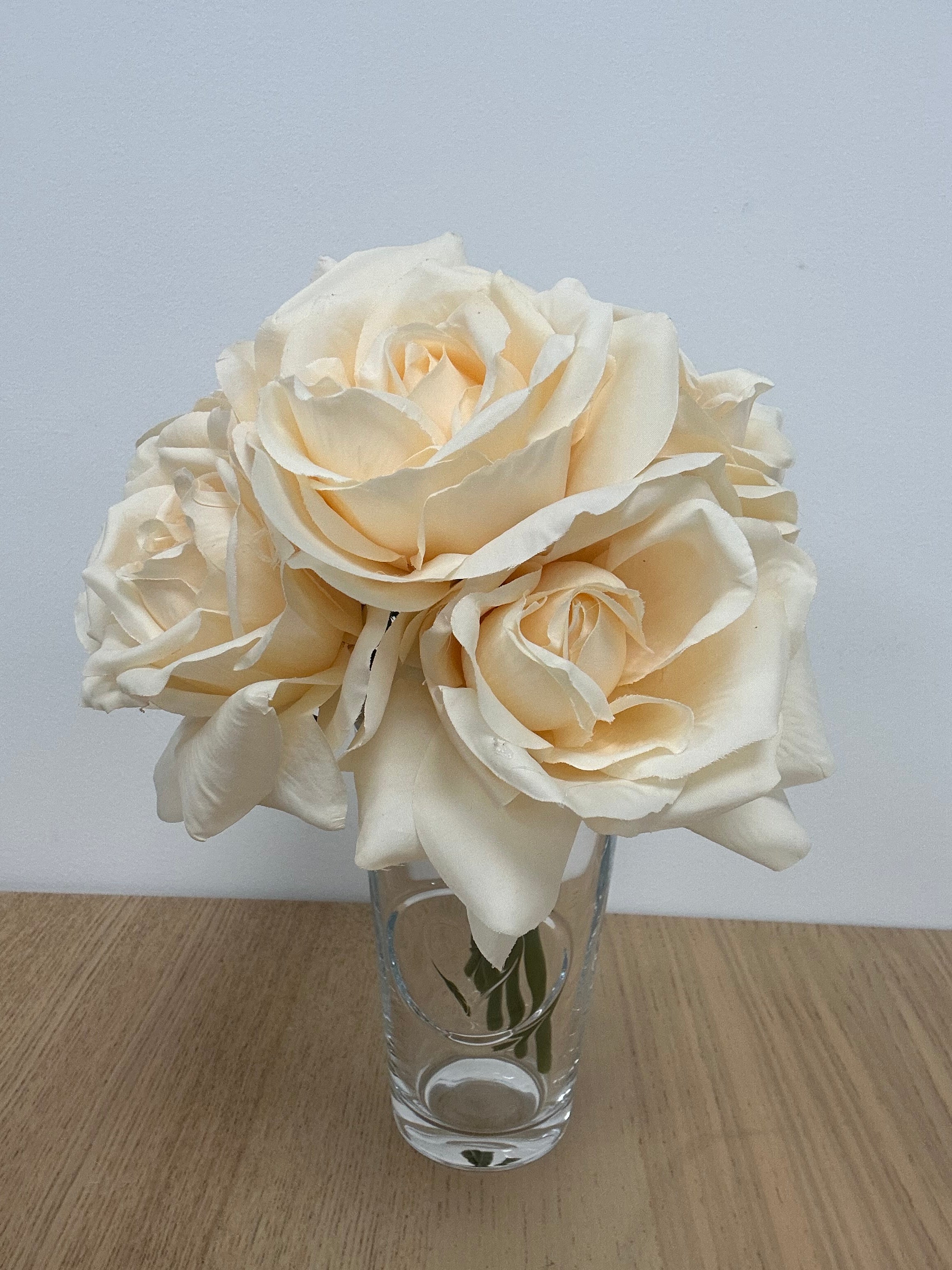 27CM Light Peach Open Rose X 5