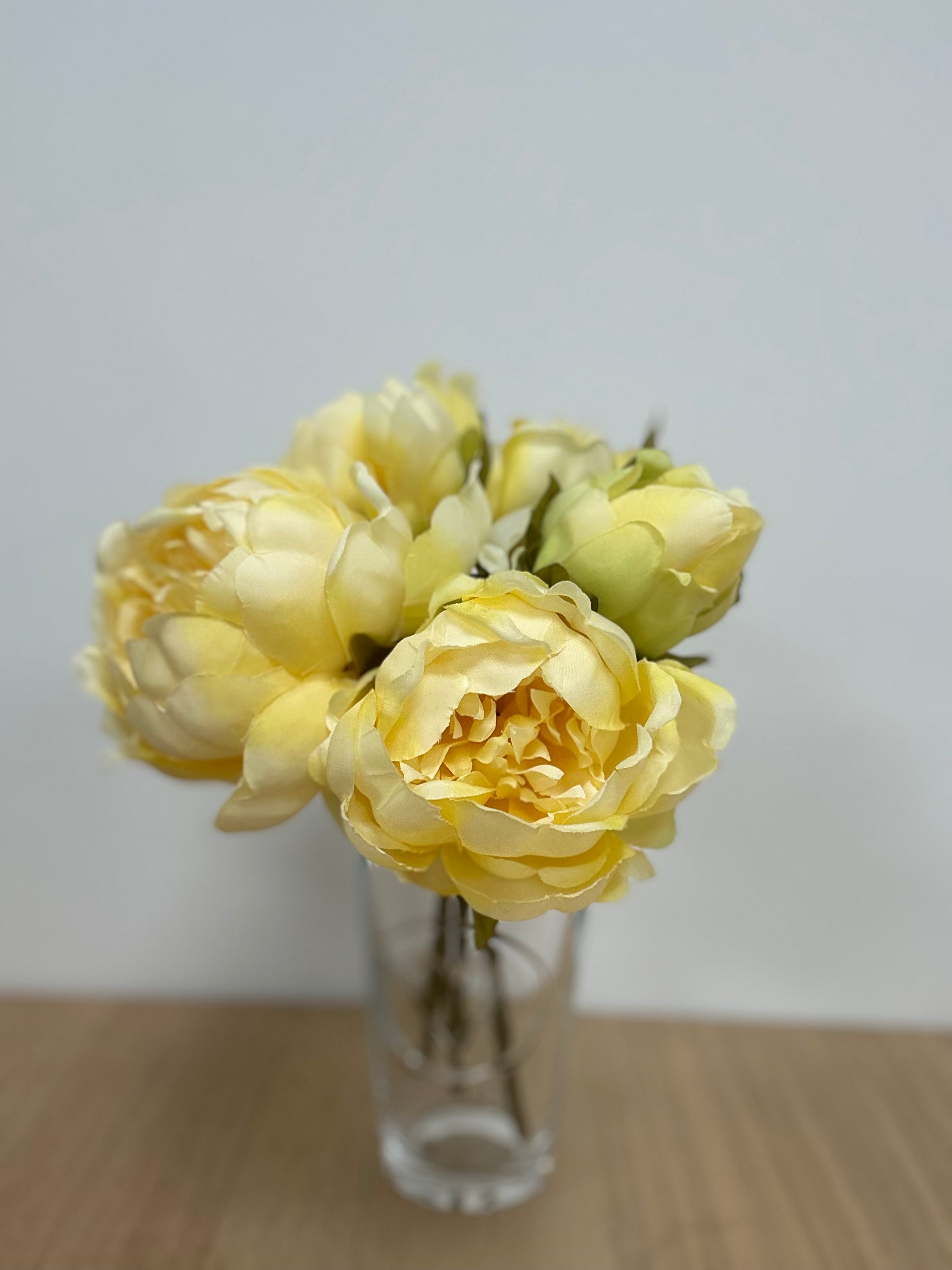 28CM Yellow Peony X 5