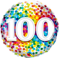 Qualatex Rainbow Confetti Birthday Foils_100
