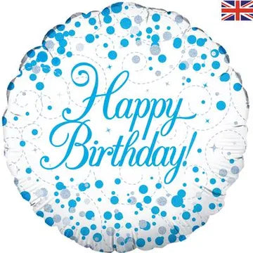 Oaktree Sparkling Blue Fizz Happy Birthday Foil